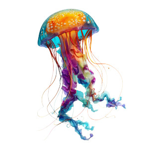 Colourful Jellyfish Vinyl Car Decal Sticker – Waterproof & UV-Resistant 8"