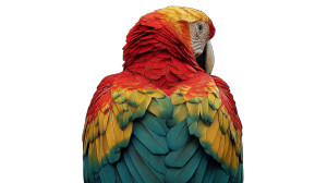 Macaw From Back Vinyl Car Decal Sticker – Waterproof & UV-Resistant 8"