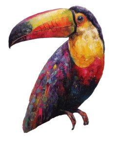 Colorful Toucan Art Vinyl Car Decal Sticker – Waterproof & UV-Resistant 8"