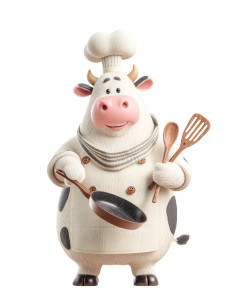 Chef Cow Vinyl Car Decal Sticker – Waterproof & UV-Resistant 8"