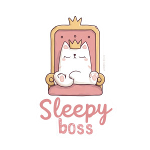 Royal Sleepy Cat Vinyl Car Decal Sticker – Waterproof & UV-Resistant 8"