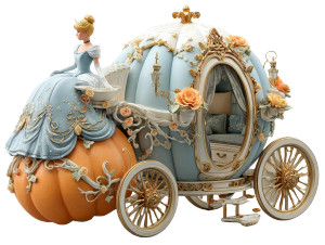 Cinderella Carriage Vinyl Car Decal Sticker – Waterproof & UV-Resistant 8"