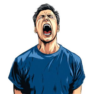 Angry Shouting Man V2 Vinyl Car Decal Sticker – Waterproof & UV-Resistant 8"