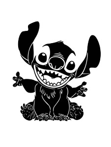 Stitch Silhouette Vinyl Car Decal Sticker – Waterproof & UV-Resistant 8"