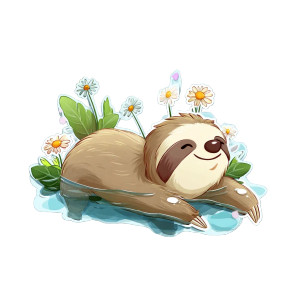 Swimming Sloth Vinyl Car Decal Sticker – Waterproof & UV-Resistant 8" Swimming Sloth Vinyl Car Decal Sticker – Waterproof & UV-Resistant 8"