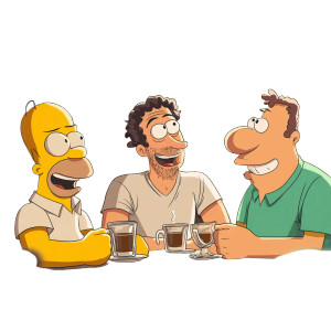 Coffee With Cartoons Vinyl Car Decal Sticker – Waterproof & UV-Resistant 8"