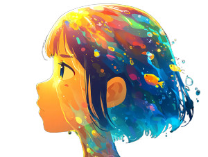 Jellyfish Girl Vinyl Car Decal Sticker – Waterproof & UV-Resistant 8"