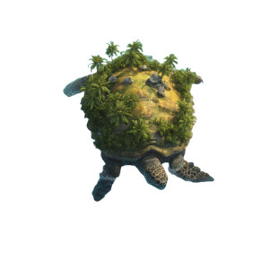 Giant Island Turtle Vinyl Car Decal Sticker – Waterproof & UV-Resistant 8"