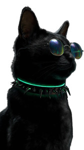 Cyber-Goth Feline Vinyl Car Decal Sticker – Waterproof & UV-Resistant 8"