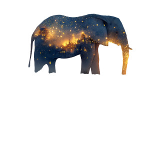 Golden Dreamscape Elephant V5 Vinyl Car Decal Sticker – Waterproof & UV-Resistant 8"