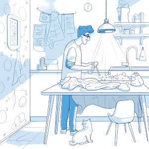 Cleaning Scene Vinyl Car Decal Sticker – Waterproof & UV-Resistant 8"