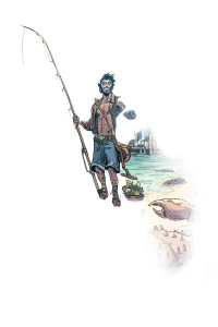 Magical Beach Fisherman Vinyl Car Decal Sticker – Waterproof & UV-Resistant 8"