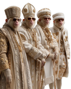 Monkeys As Pope Vinyl Car Decal Sticker – Waterproof & UV-Resistant 8"