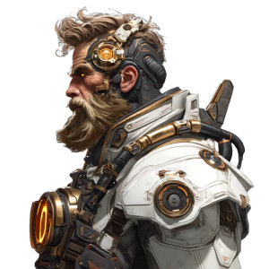 Burly Sci-Fi Soldier Vinyl Car Decal Sticker – Waterproof & UV-Resistant 8"