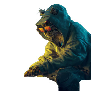 Cyberpunk Khajiit Hacker Vinyl Car Decal Sticker – Waterproof & UV-Resistant 8"