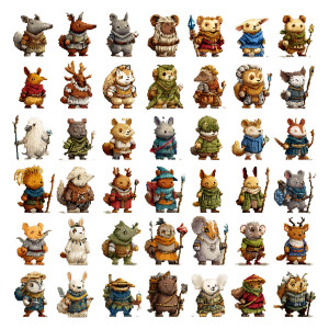 Fantasy Pixel Animals Vinyl Car Decal Sticker – Waterproof & UV-Resistant 8"