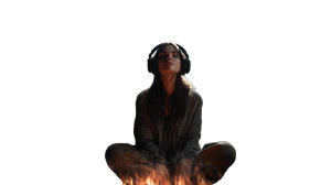 Mystical Campfire Serenity Vinyl Car Decal Sticker – Waterproof & UV-Resistant 8"