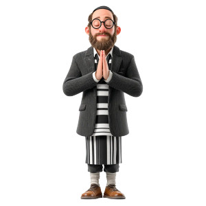 Realistic Jew Namaste Vinyl Car Decal Sticker – Waterproof & UV-Resistant 8"