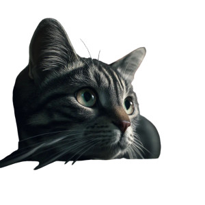 Grey Striped Cat Vinyl Car Decal Sticker – Waterproof & UV-Resistant 8"