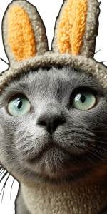 Blue Russian Cat Vinyl Car Decal Sticker – Waterproof & UV-Resistant 8"