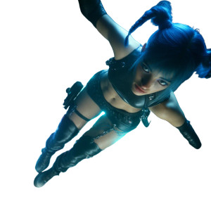 Cyberpunk Woman Floating Vinyl Car Decal Sticker – Waterproof & UV-Resistant 8"