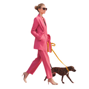 Annoyed Woman Walking Dog Vinyl Car Decal Sticker – Waterproof & UV-Resistant 8"