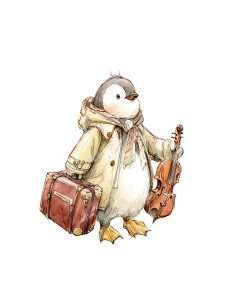 Baby Penguin Musician Vinyl Car Decal Sticker – Waterproof & UV-Resistant 8" Baby Penguin Musician Vinyl Car Decal Sticker – Waterproof & UV-Resistant 8"