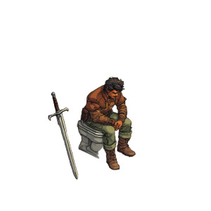 Fantasy Toilet Swordsman Vinyl Car Decal Sticker – Waterproof & UV-Resistant 8"