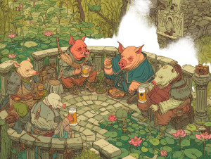 Pigs And Cyclops Vinyl Car Decal Sticker – Waterproof & UV-Resistant 8"