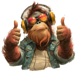 Funky Orangutan Vinyl Car Decal Sticker – Waterproof & UV-Resistant 8" Funky Orangutan Vinyl Car Decal Sticker – Waterproof & UV-Resistant 8"