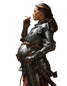 Pregnant Crusader Vinyl Car Decal Sticker – Waterproof & UV-Resistant 8"