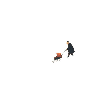 Grandfather Pushing Stroller Vinyl Car Decal Sticker – Waterproof & UV-Resistant 8"