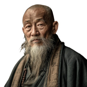 Chinese Elderly Man Vinyl Car Decal Sticker – Waterproof & UV-Resistant 8"