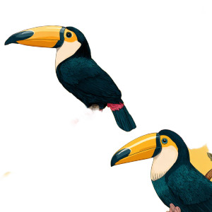 Toucans In Basket Vinyl Car Decal Sticker – Waterproof & UV-Resistant 8" Toucans In Basket Vinyl Car Decal Sticker – Waterproof & UV-Resistant 8"