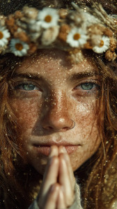 Hippie Woman Praying Vinyl Car Decal Sticker – Waterproof & UV-Resistant 8"