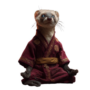 Meditative Stoat Cub Vinyl Car Decal Sticker – Waterproof & UV-Resistant 8"