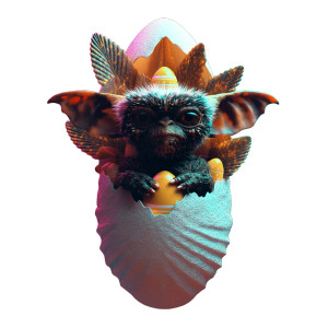 Cute Easter Gremlin Vinyl Car Decal Sticker – Waterproof & UV-Resistant 8"