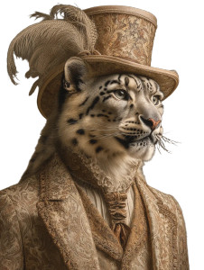 Elegant Leopard Gentleman Vinyl Car Decal Sticker – Waterproof & UV-Resistant 8"