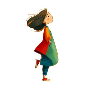 Cartoon Girl Gazing Vinyl Car Decal Sticker – Waterproof & UV-Resistant 8"