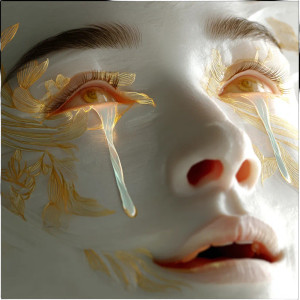 Holo-Eyed Woman Vinyl Car Decal Sticker – Waterproof & UV-Resistant 8"