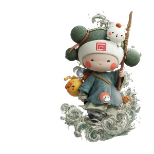 Cute Chinese Mascot V2 Vinyl Car Decal Sticker – Waterproof & UV-Resistant 8"