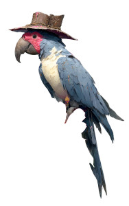 Floral Parrot Hat Vinyl Car Decal Sticker – Waterproof & UV-Resistant 8"