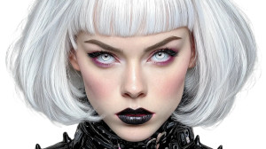 Evil Cyberpunk Woman Vinyl Car Decal Sticker – Waterproof & UV-Resistant 8"