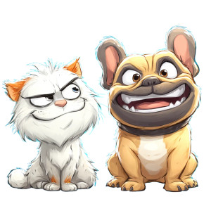 Grumpy Cat & Happy Dog Vinyl Car Decal Sticker – Waterproof & UV-Resistant 8" Grumpy Cat & Happy Dog Vinyl Car Decal Sticker – Waterproof & UV-Resistant 8"