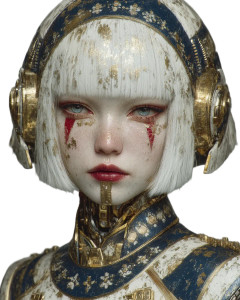 Cyberpunk Robotic Girl Vinyl Car Decal Sticker – Waterproof & UV-Resistant 8"