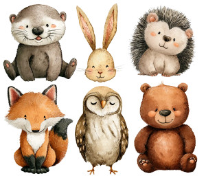 Cute Animal Clipart Vinyl Car Decal Sticker – Waterproof & UV-Resistant 8"