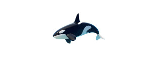 Cartoon Killer Whale Vinyl Car Decal Sticker – Waterproof & UV-Resistant 8"