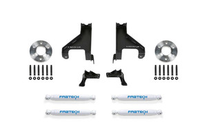 Fits 2015-2023 Mercedes-Benz Sprinter 2500 Fabtech Motorsports Multiple Shock Absorber Kit K9005 Dual Shock System; With 0 To 1-1/2 Inch Lift; Black Brackets; With Front Auxilary Shocks/Rear Shocks/Brackets/Front Wheel Spacers/Hardware