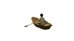 Boy In Boat Vinyl Car Decal Sticker – Waterproof & UV-Resistant 8"