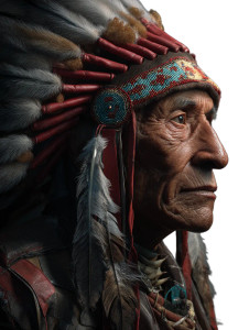 Native American Portrait V3 Vinyl Car Decal Sticker – Waterproof & UV-Resistant 8"